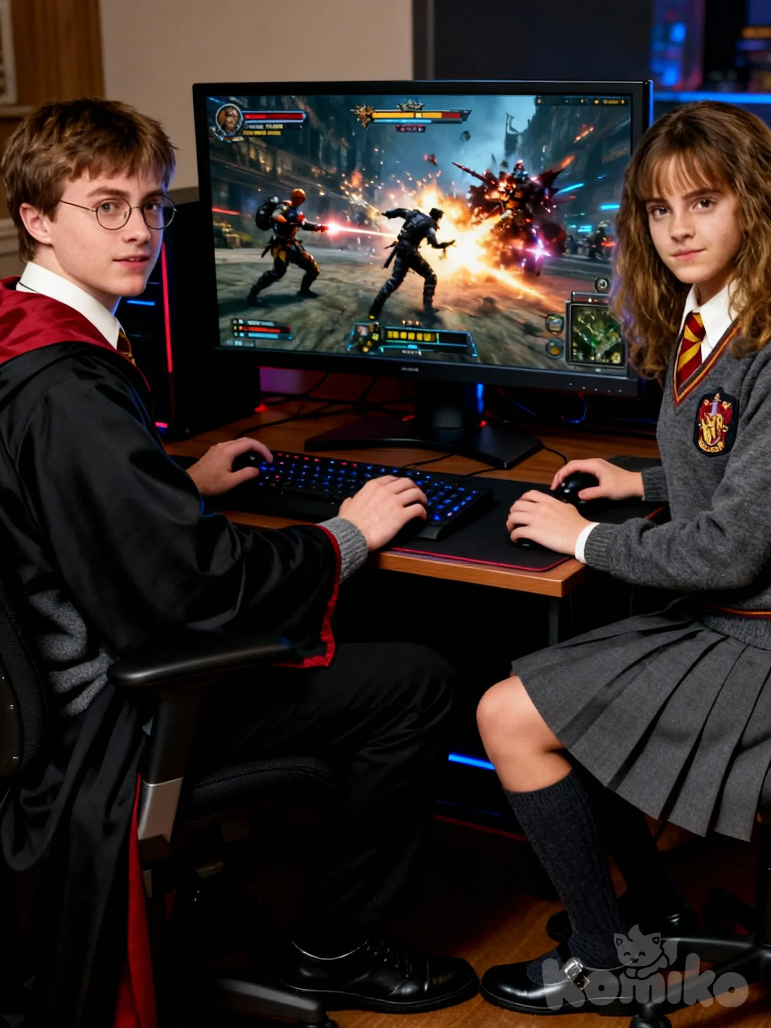 @Hermione_Granger, @Harry_Potter，在玩魔兽争霸