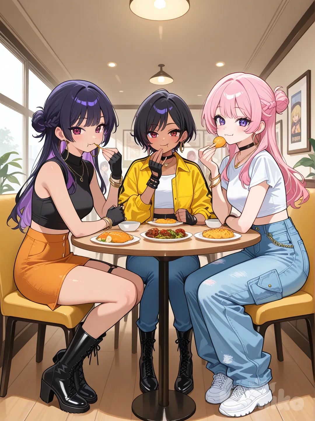 @Rumi, @Mira, @Zoey comiendo