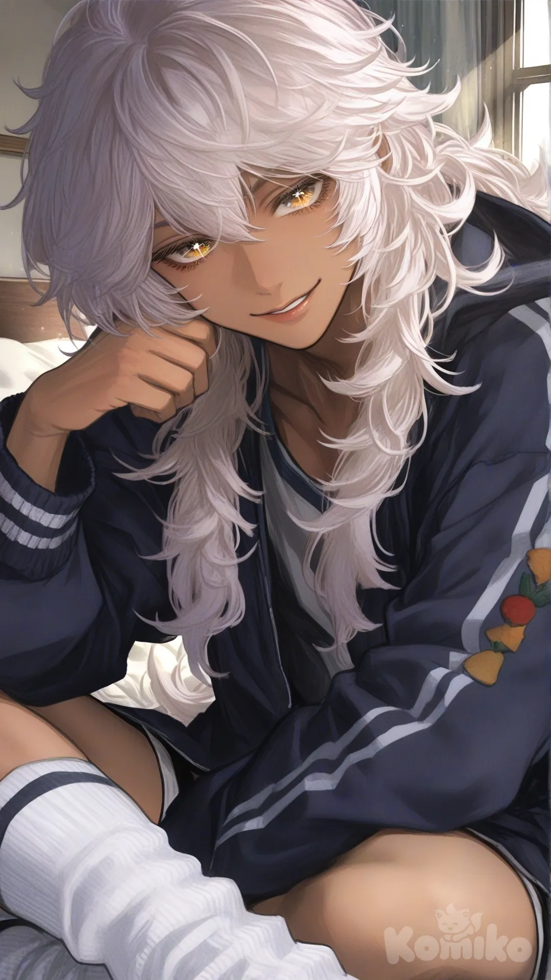 My OC in ai art! He's so cuteee!!