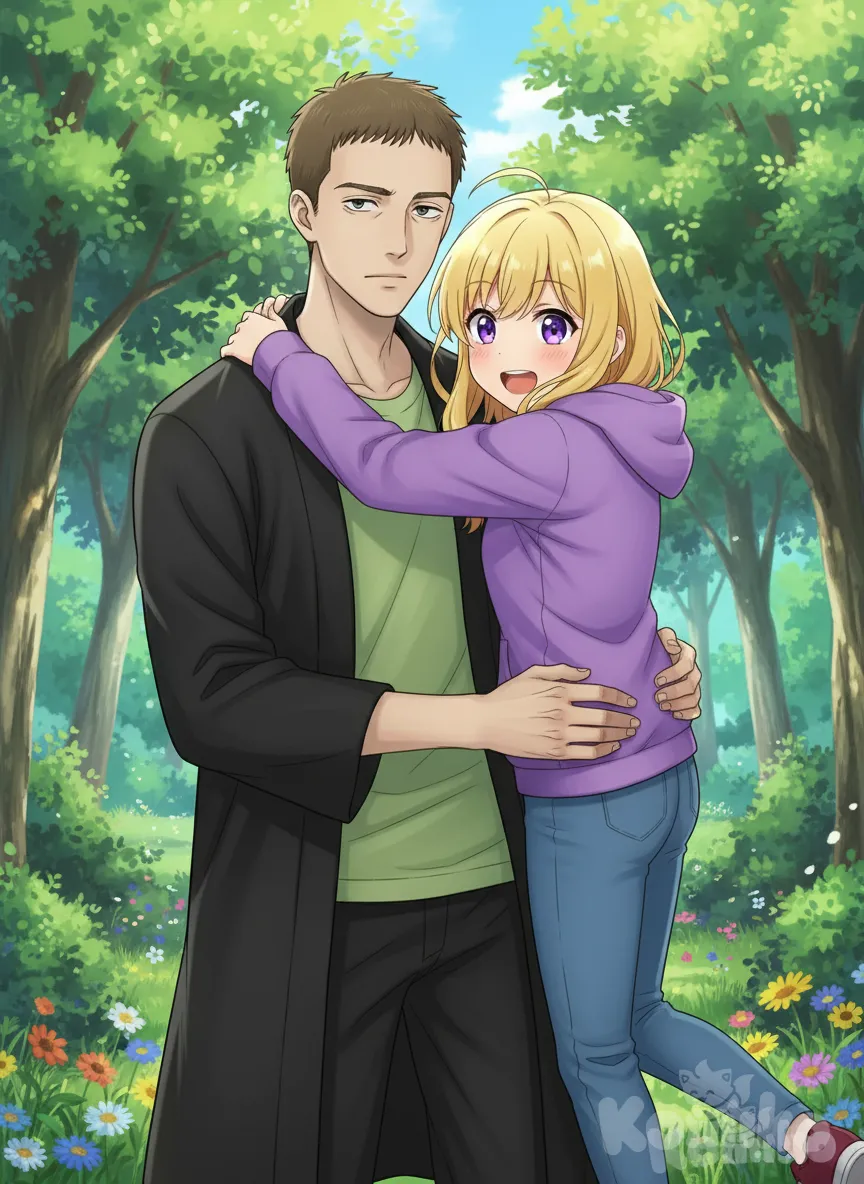 Ника обнимает Хазза