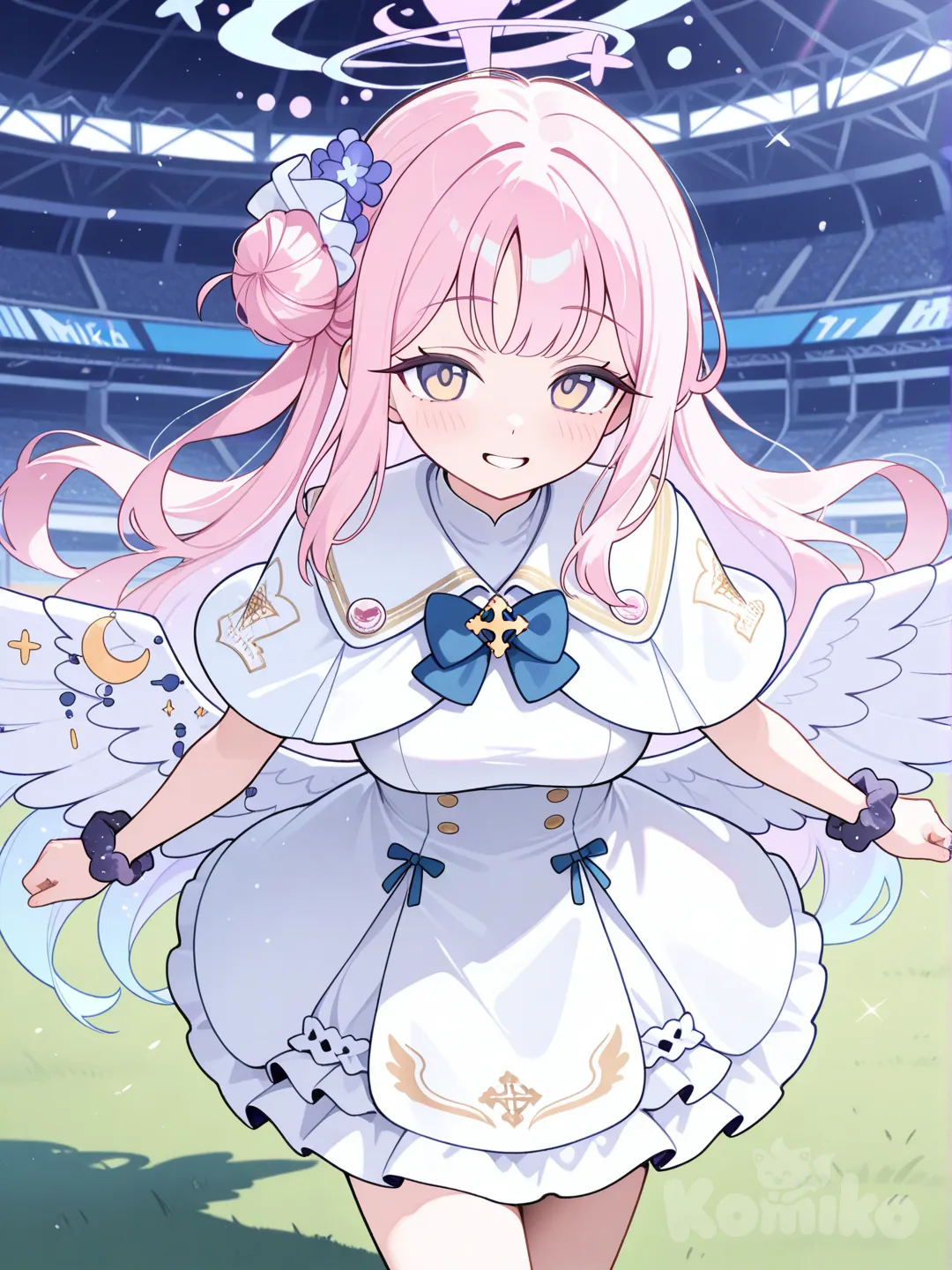 mika (blue archive), happy, running,high-res