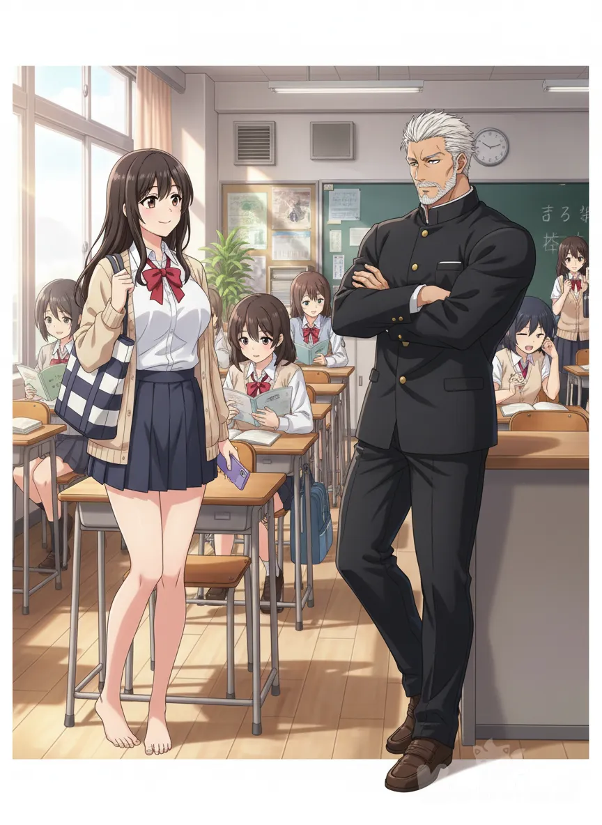 Están en la escuela , anime style