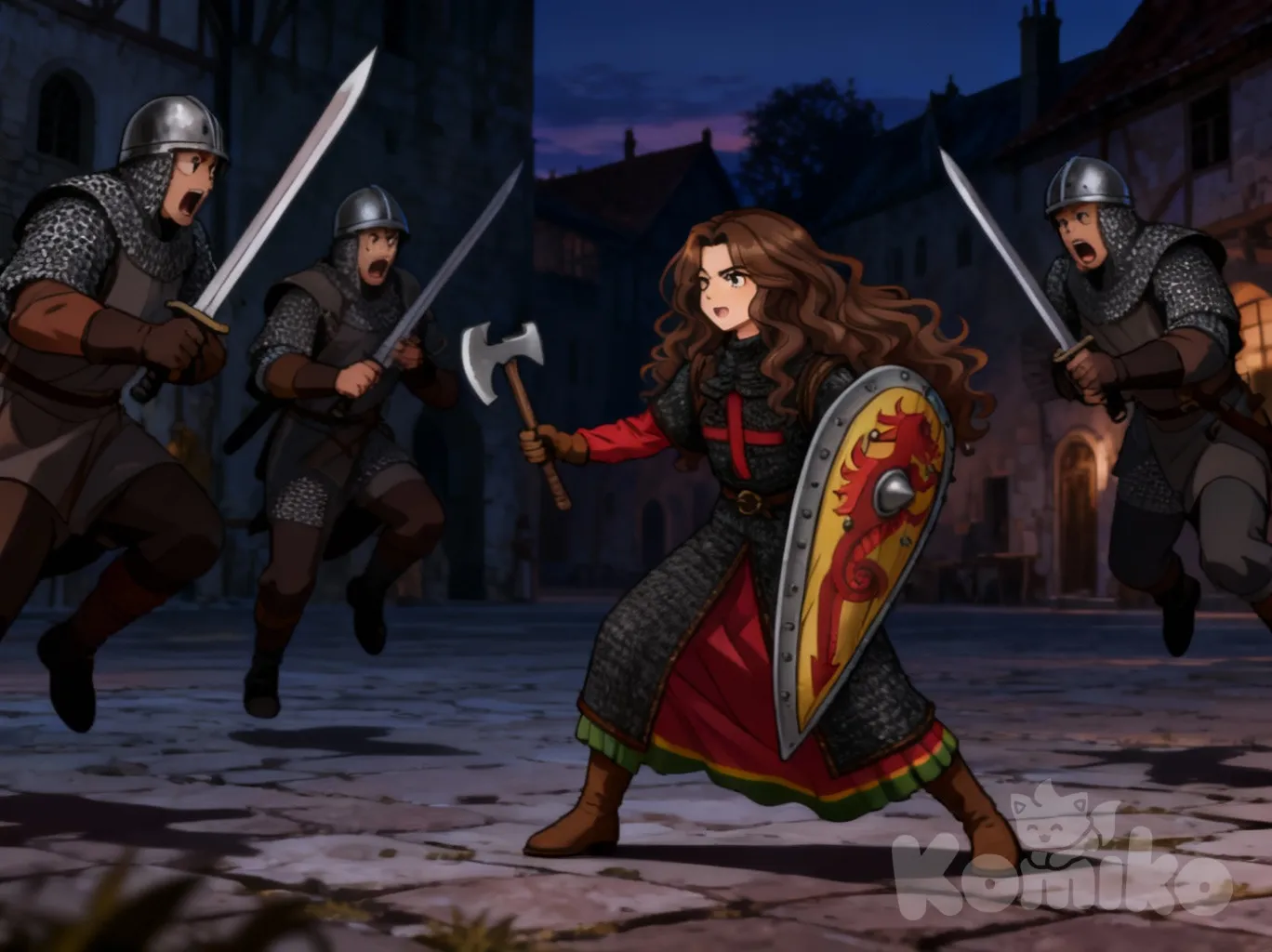 Test : Chevalière sur le point de combattre