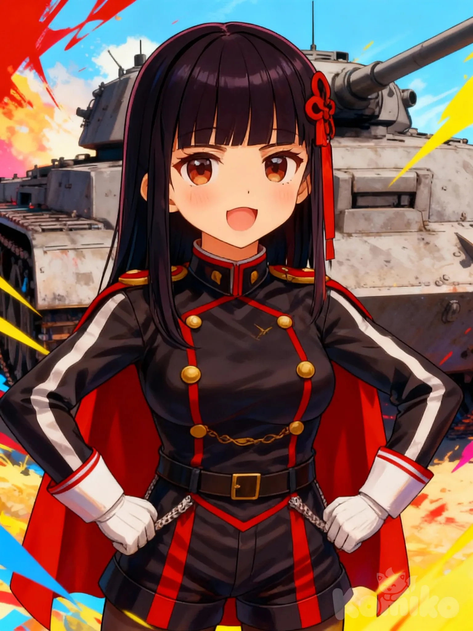 anime girl, cute expression, vibrant colors, anime art