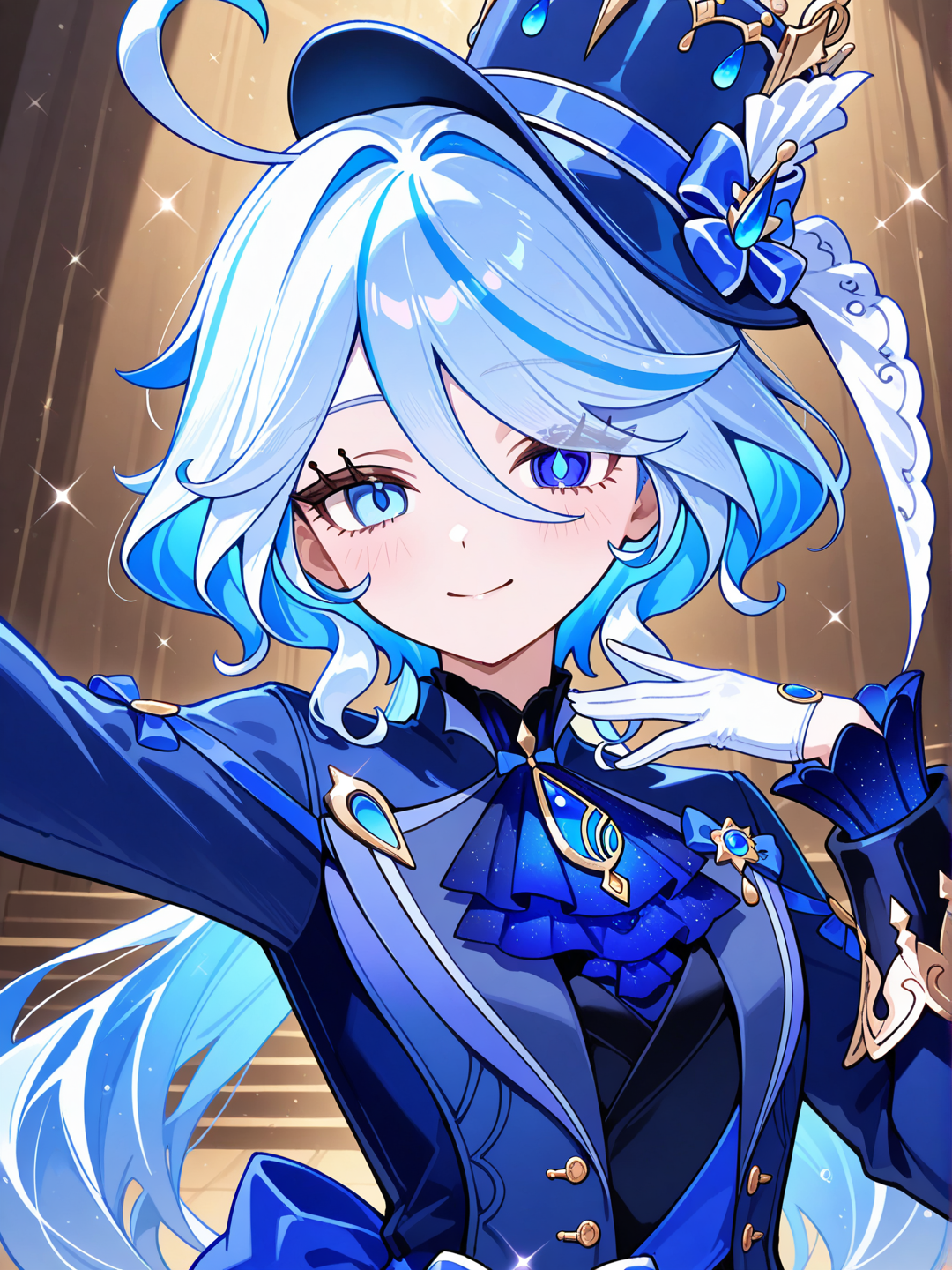 @Furina_(Genshin_Impact), dancing, upper body