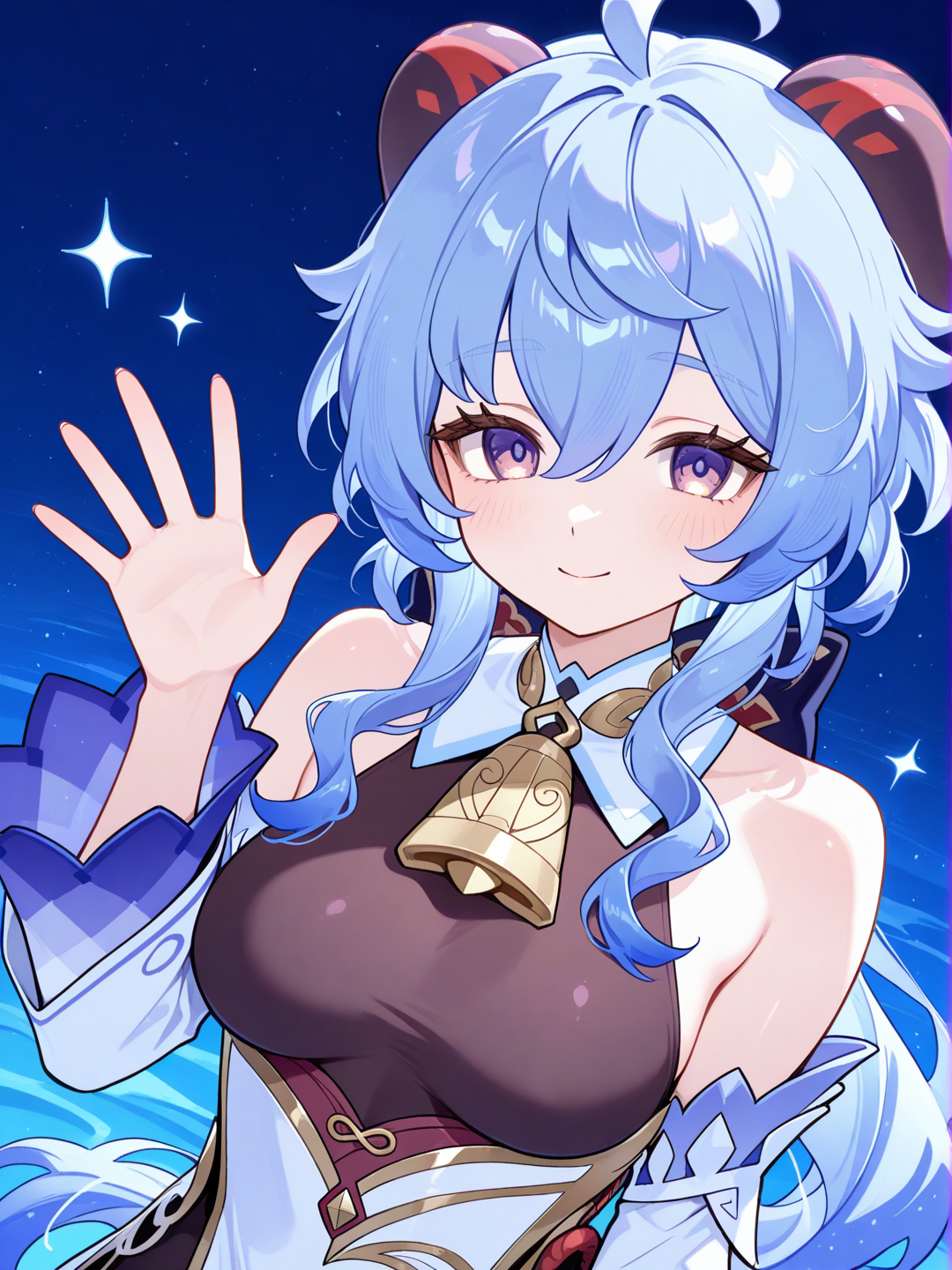 waving, @Ganyu_(Genshin_Impact)