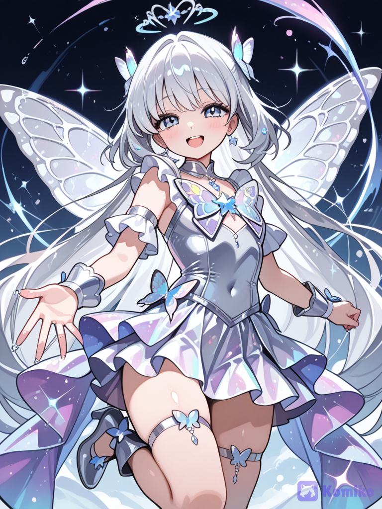 Nine year-old silver and she's a silver butterfly and she can shoot butterscotch out of her fingers butterscotch and she loved silver and she had a bunch of diamonds