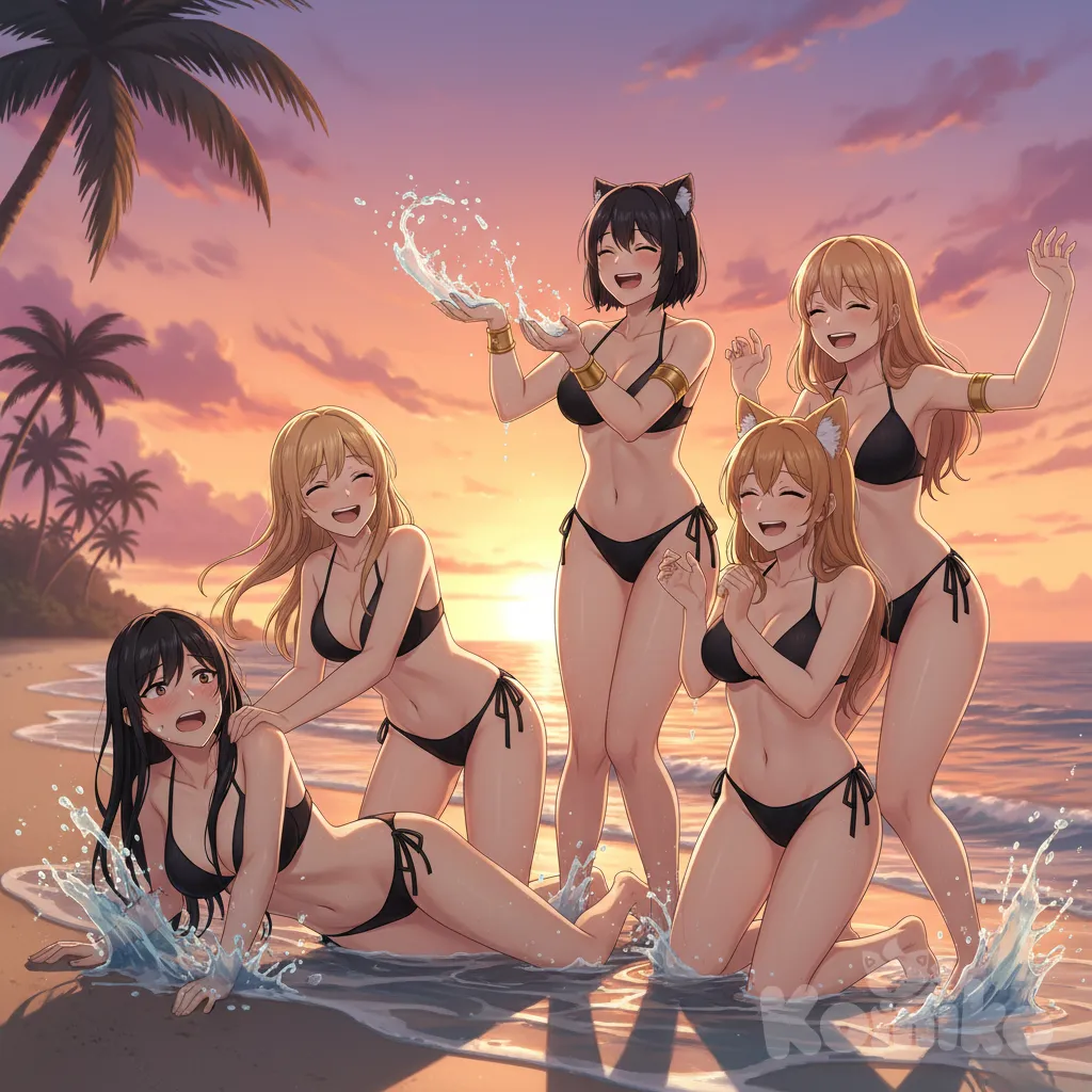 <teszen-fneK>, <olifar-mTjJ>, <amy-y76E>, <flare-ER9k>, <vera-ravii-Jd1f>, beach, little black bikini , laying down, Playing in the water, splash , ass , sexy , funny , sunny day, relaxed, anime style, anime style, anime style, anime style, anime style, anime style , have a wedgie, sunset, anime style, anime style