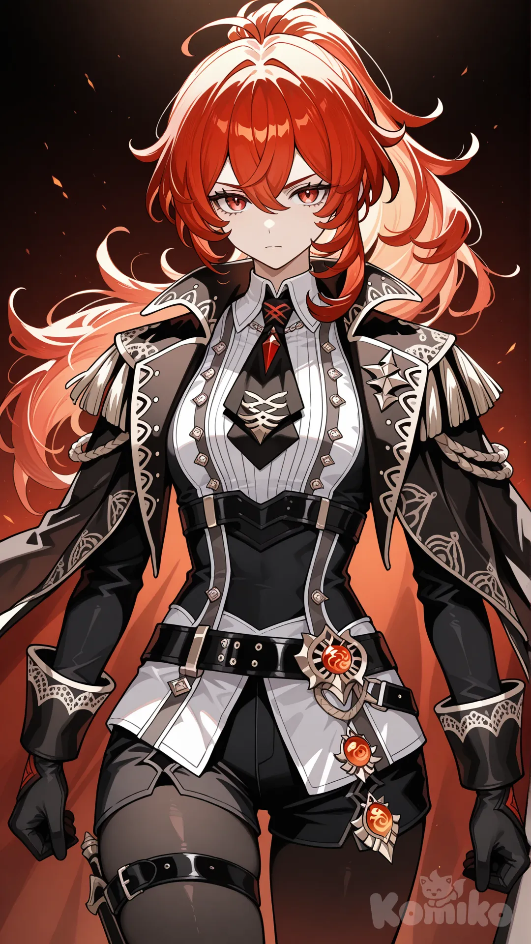 @Diluc_(Genshin_Impact) as a woman