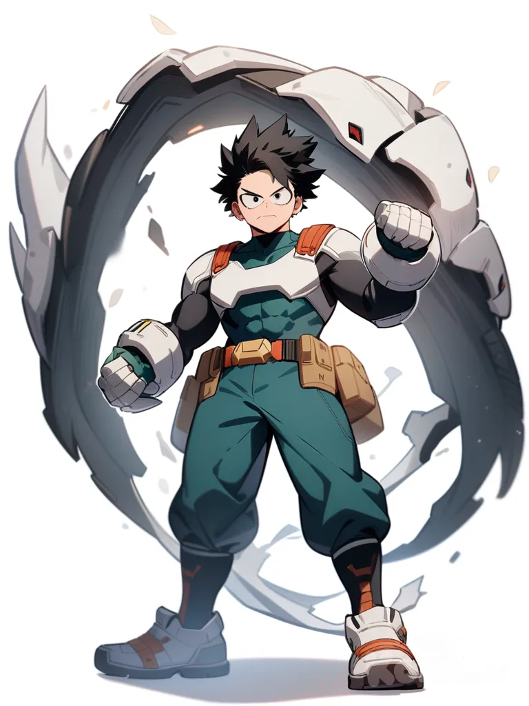 My Hero Academia, original character, single character, full body, looking at viewer, anime style, simple background, white background