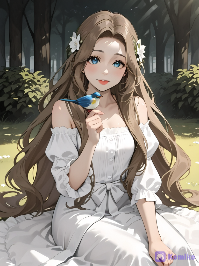 nunnally vi britannia, Cute shoulder-length hair,cosplay princess along with the birds in the garden[luminous-k-portrait-style]