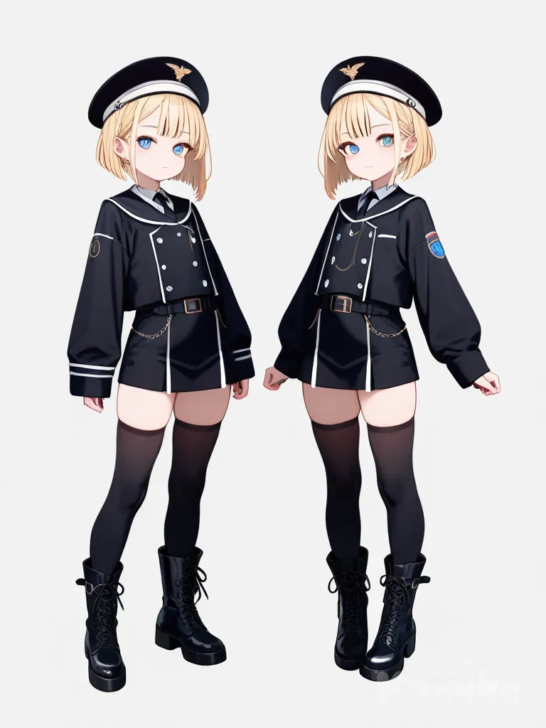 2girls, identical_twins, witches, cartoon, full body, looking at viewer, simple background, white background