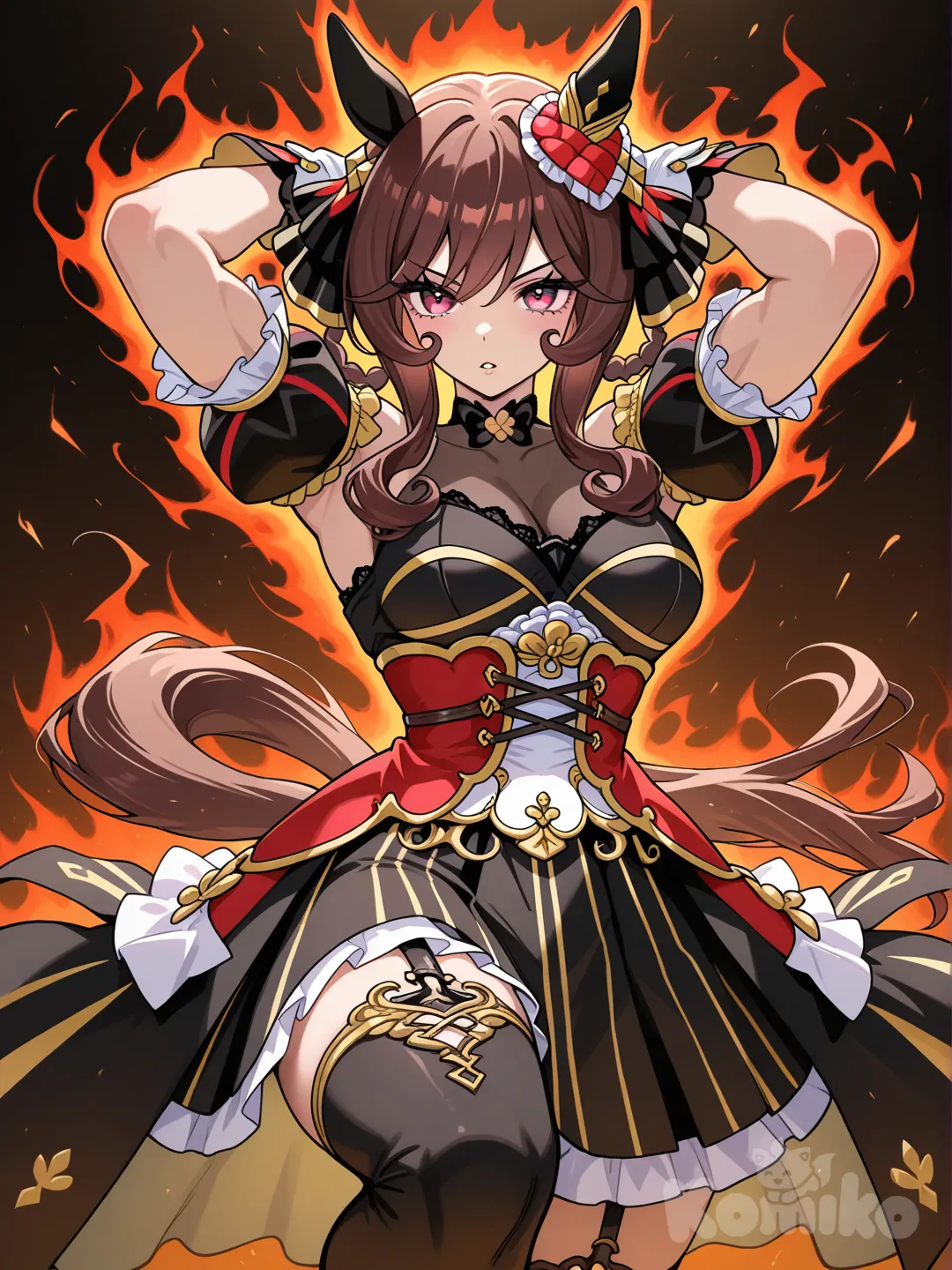 gentildonna (umamusume), stand (jojo), jojo pose, aura