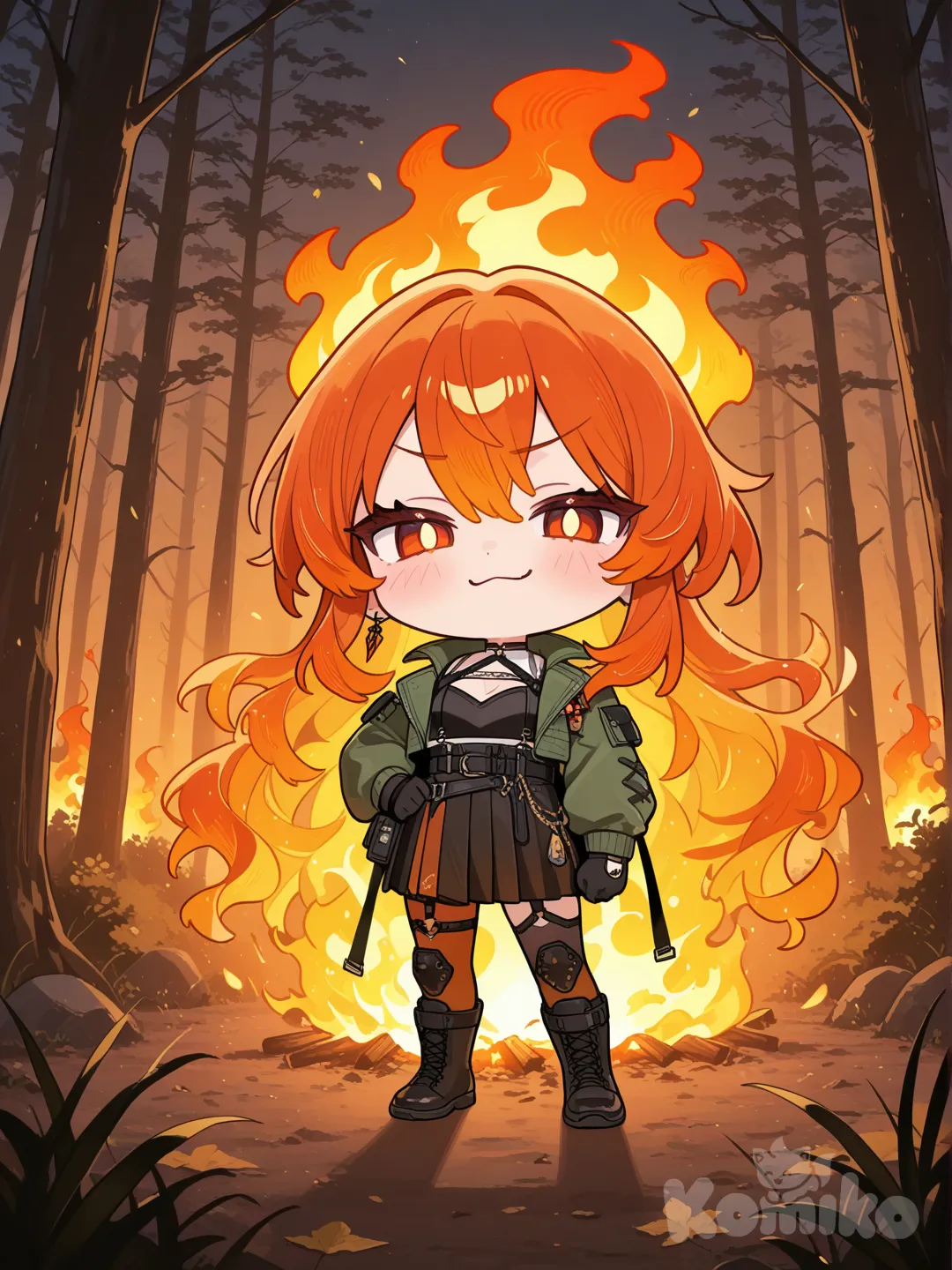wildfire, chibi, smug face