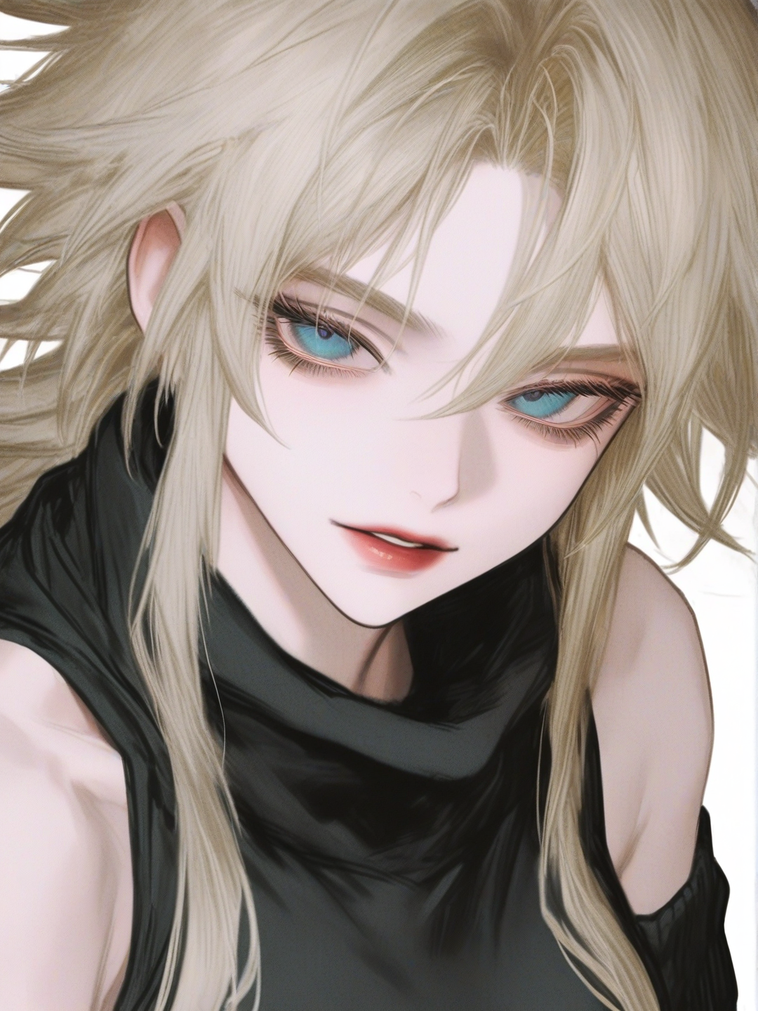 [semi-realistic-portrait-style] blue_eyes, IMG_4631blouc, IMG_4631, dragon_ball_(style), single_character, full_body, looking_at_viewer, simple_background, white_background