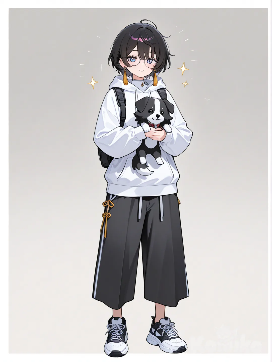 A girl holding an Emotional support stuffed animal