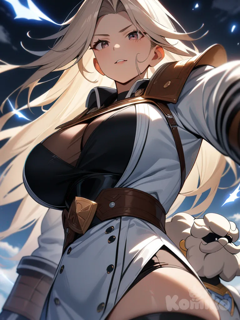 1girl, zeus, goddess of thunder, large breasts