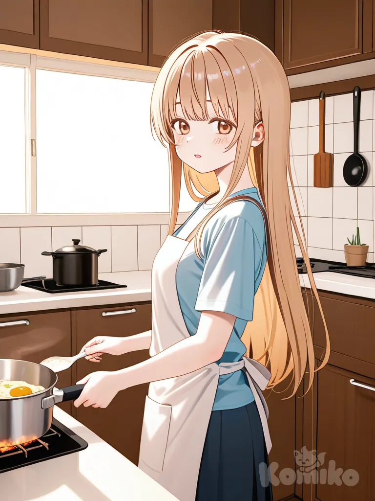 Shiina Mahiru cooking