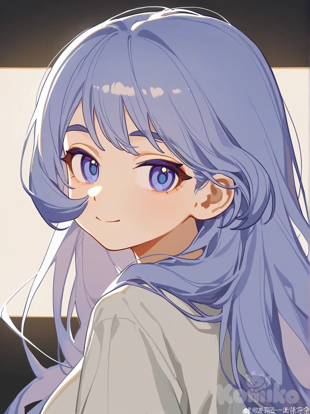 @Hadou_Nejire, [lacquered-illustration-style], looking back, bohemian shirt, upper body