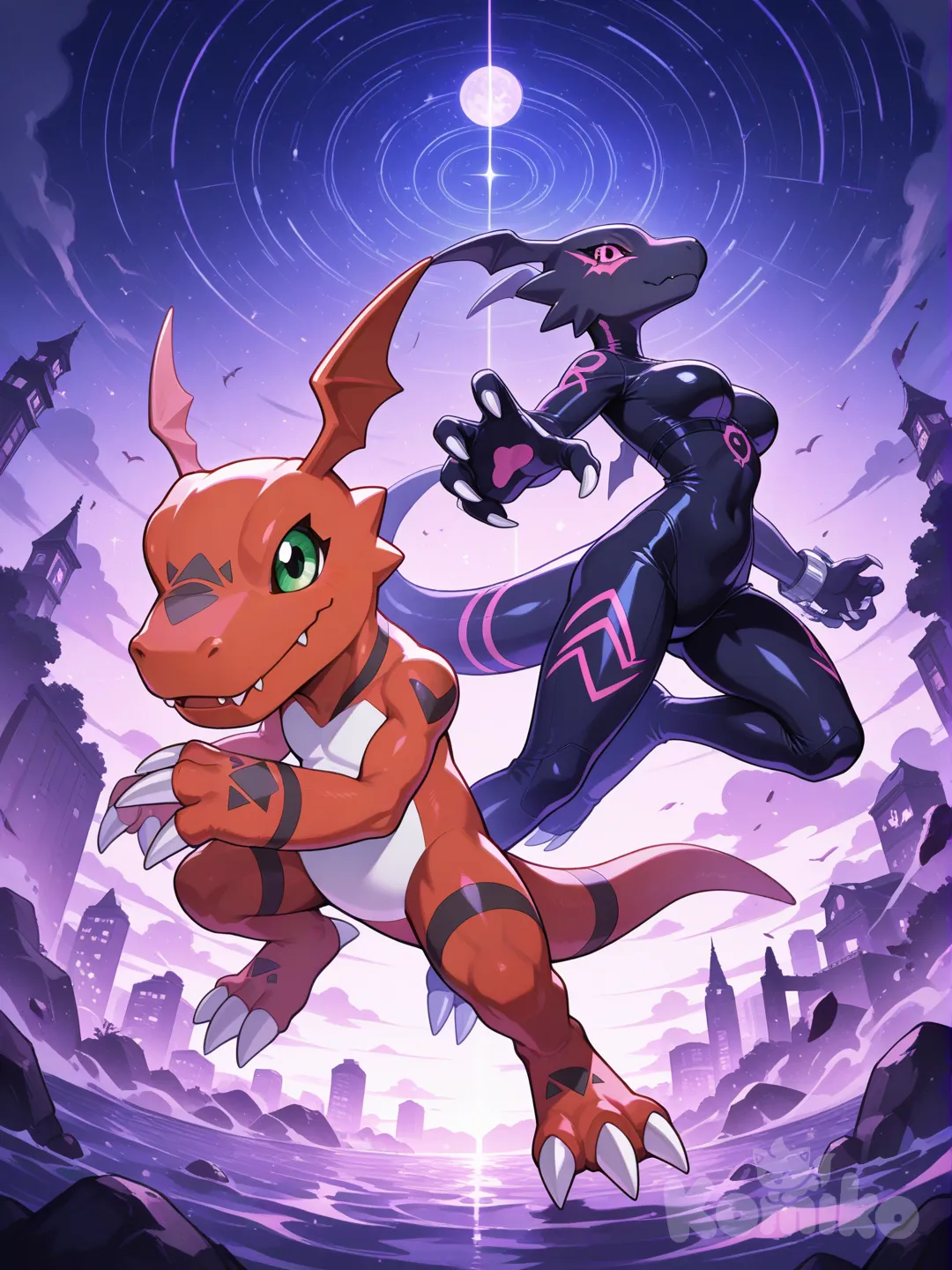 Agumon, guilmon, wallpaper