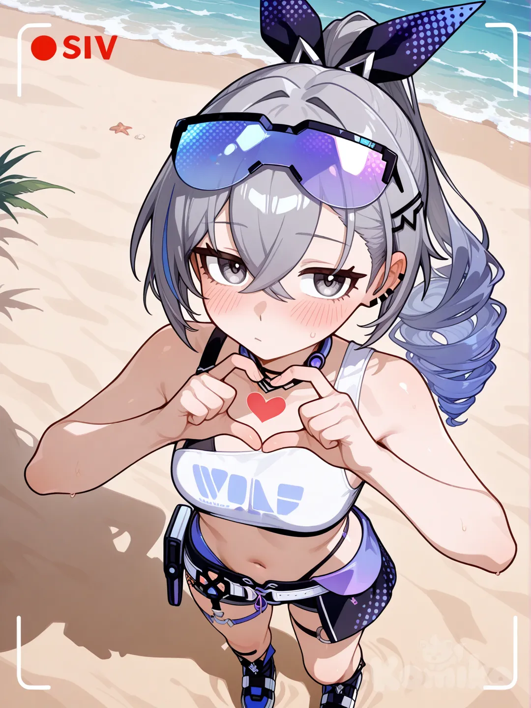 抓到一只银狼,并让她摆出了不情愿的姿势~