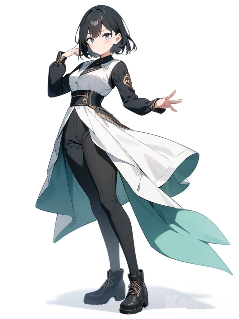 single character, full body, looking at viewer, anime style, simple background, white background