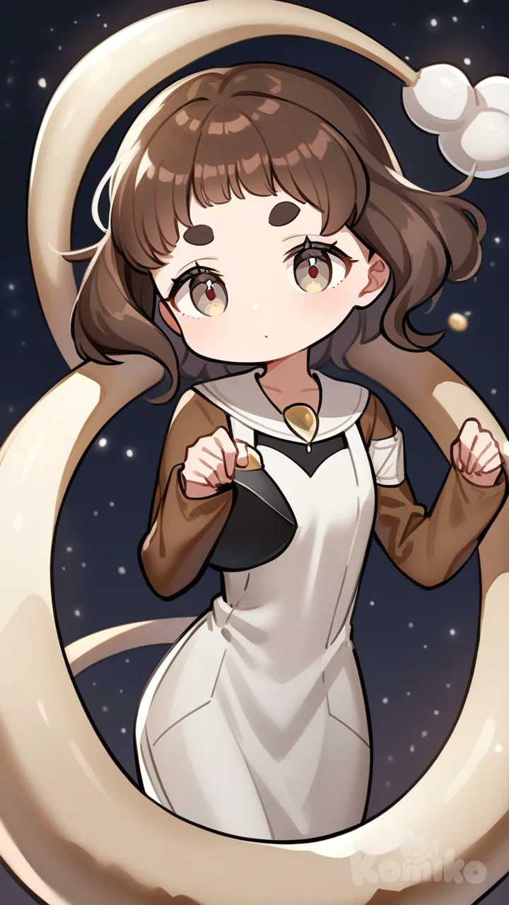 This girl makes you think of a cobra waiting to strike. She has almond-shaped gray eyes that are like two pools of mercury. Her silky, wavy, brown hair is worn in a style that reminds you of a comet's trail. She has a slender build. Her skin is cream-colored. She has bushy eyebrows and small hands. Her wardrobe is unusual, and is mostly green and black.


, village, blue sky, cloud, ruins, desert