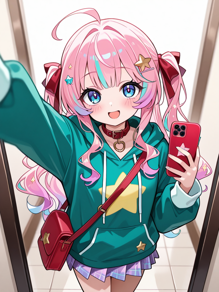 [glossy-anime-style], @seina-TTWq, selfie, depth of field