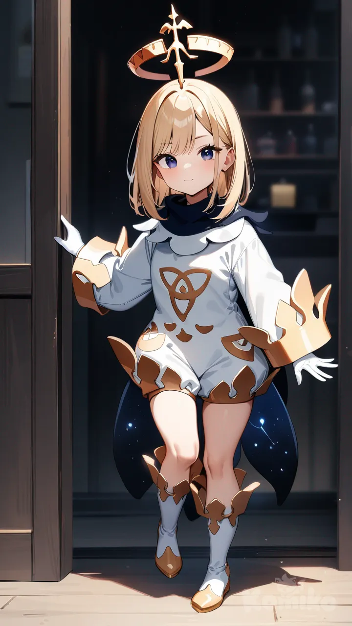 kitagawa marin, paimon cosplay, full body, halo