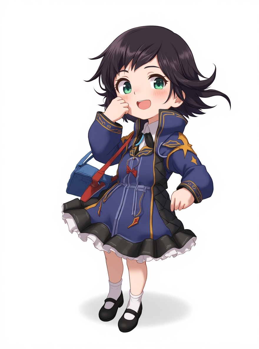 1girl, single character, full body, looking at viewer, anime style, simple background, white background