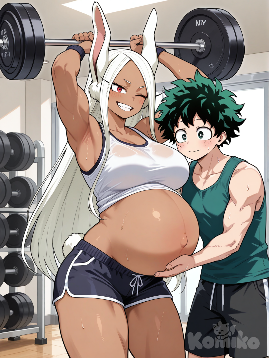 The pregnant bunny and her man