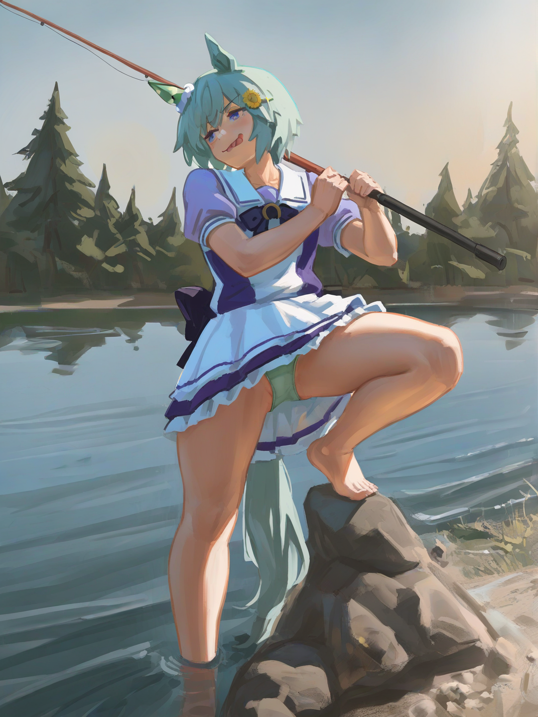 Seiun Sky put your leg down.