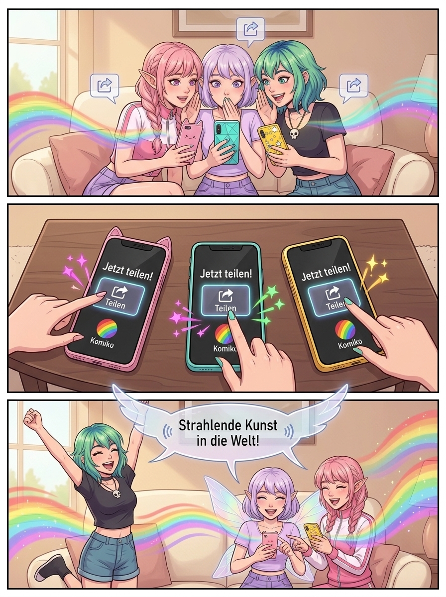 @klein-pink-YKhv, @heimei-SI0y, @binbin-Xyr8 reden über ihre Handys fieberhaft in der komiko app, das ihr ihr schöne und still volle Bilder erstellt werden und ihr viel Kreativität ist und es fabelhaft ist in der Komiko app und es weiter verbreiteten wollen
