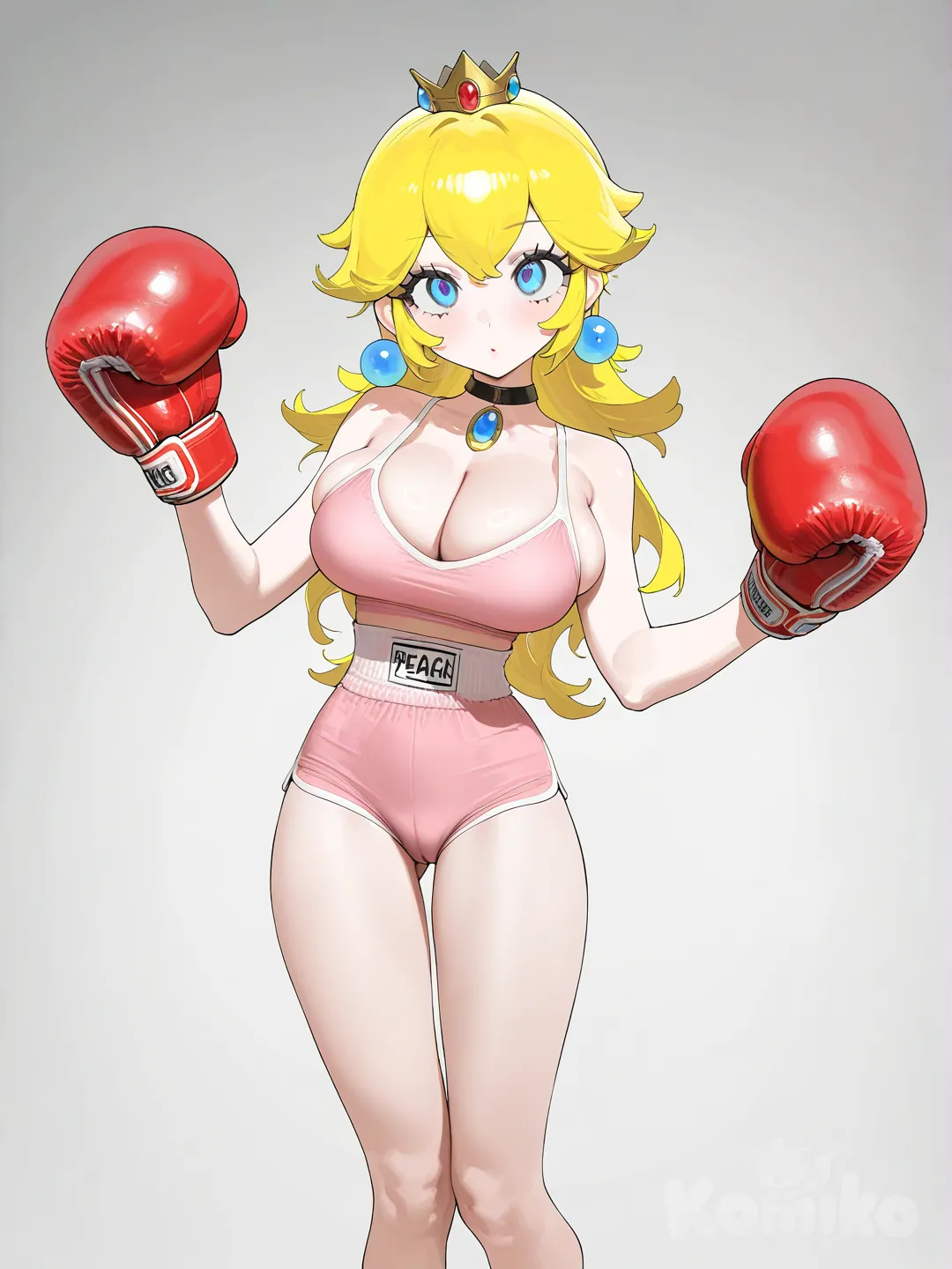 princess peach, boxing gloves