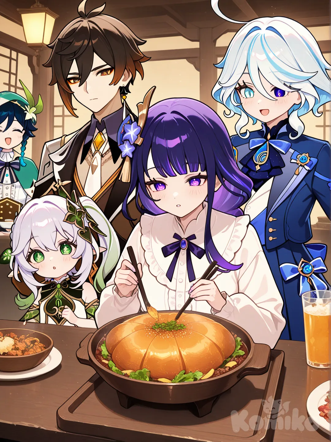 @Zhongli_(Genshin_Impact), @Furina_(Genshin_Impact), @Venti_(Genshin_Impact), @Raiden_Shogun, @Nahida_(Genshin_Impact)