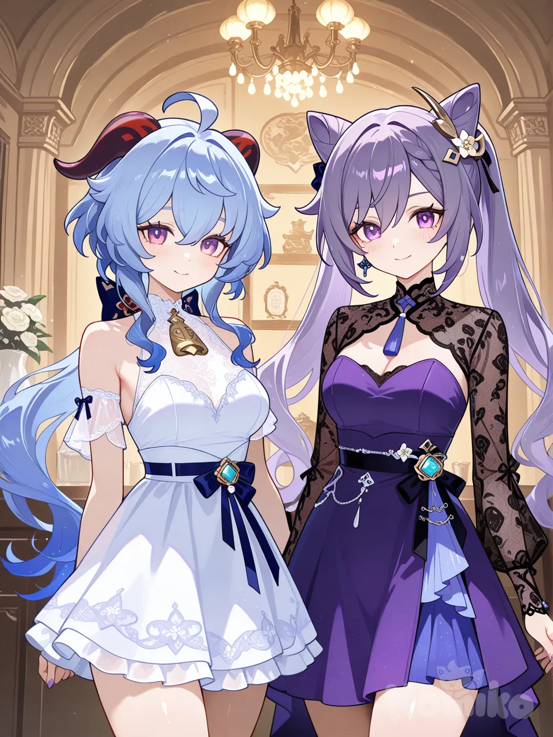 @Ganyu_(Genshin_Impact), @Keqing_(Genshin_Impact)