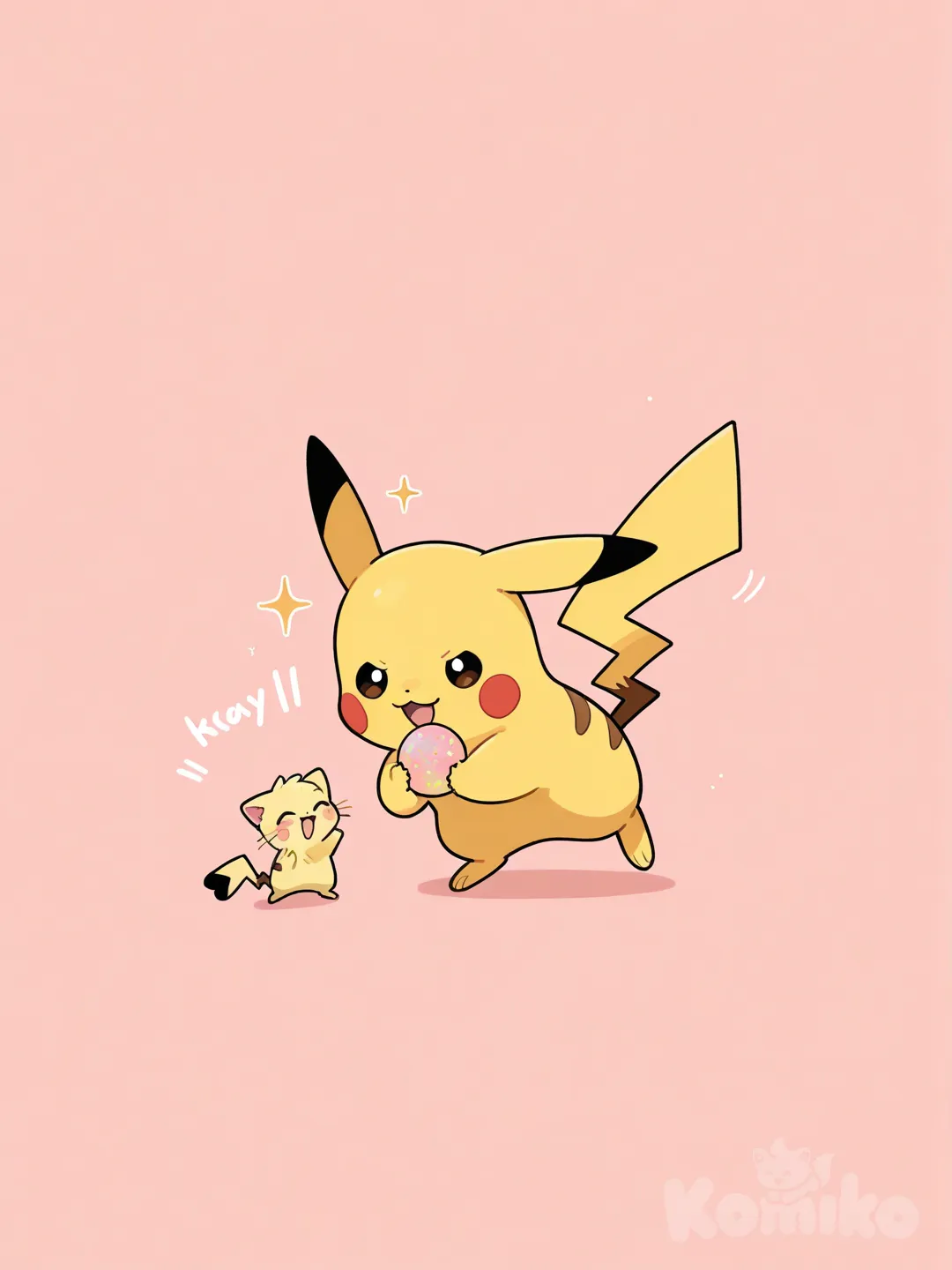 猫咪 皮卡丘 玩耍