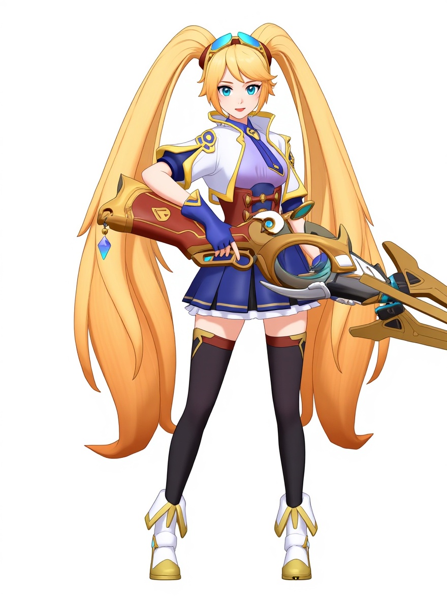 single character, full body, looking at viewer, anime style, simple background, white background