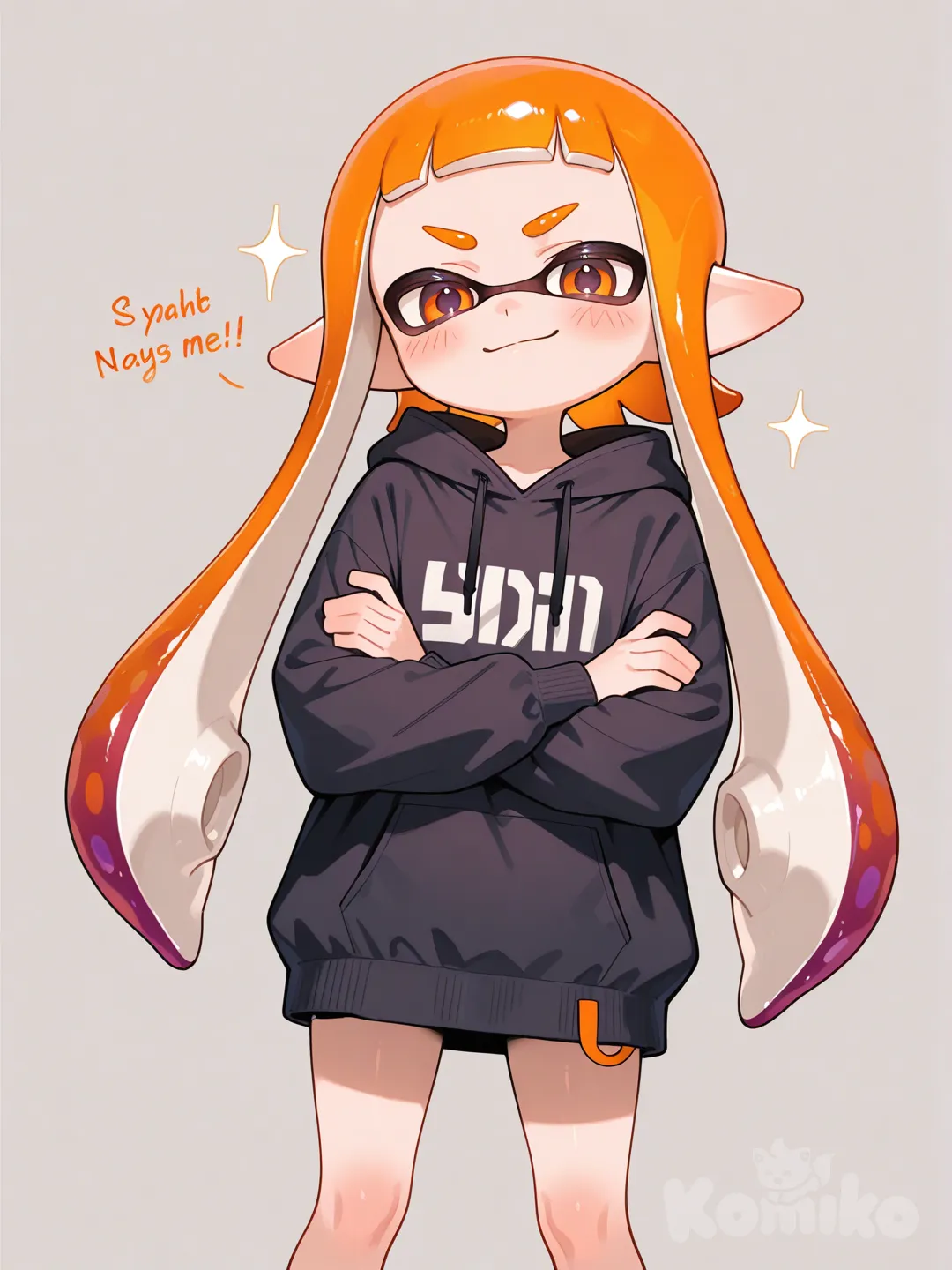 inkling, oversized hoodie, splatoon (series), badass
