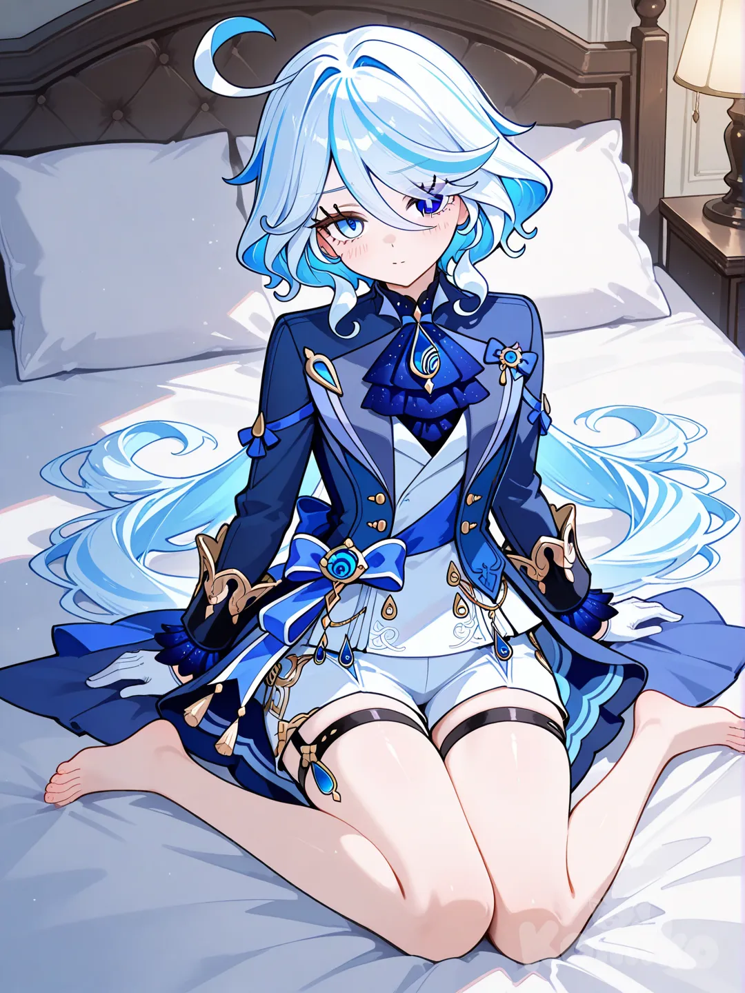 Barefoot, @Furina_(Genshin_Impact), vest