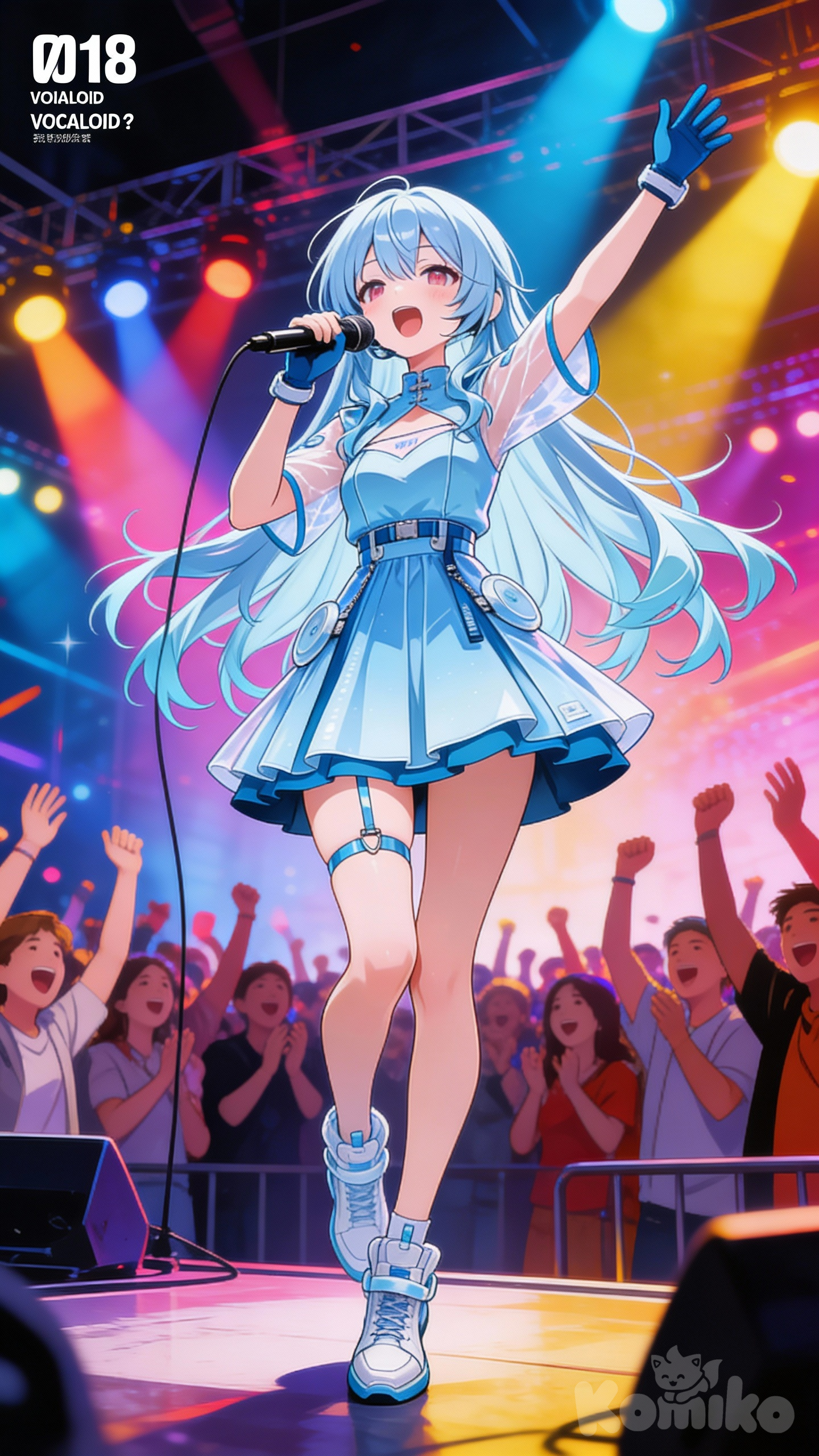 Mi Vocaloid cantando al público 