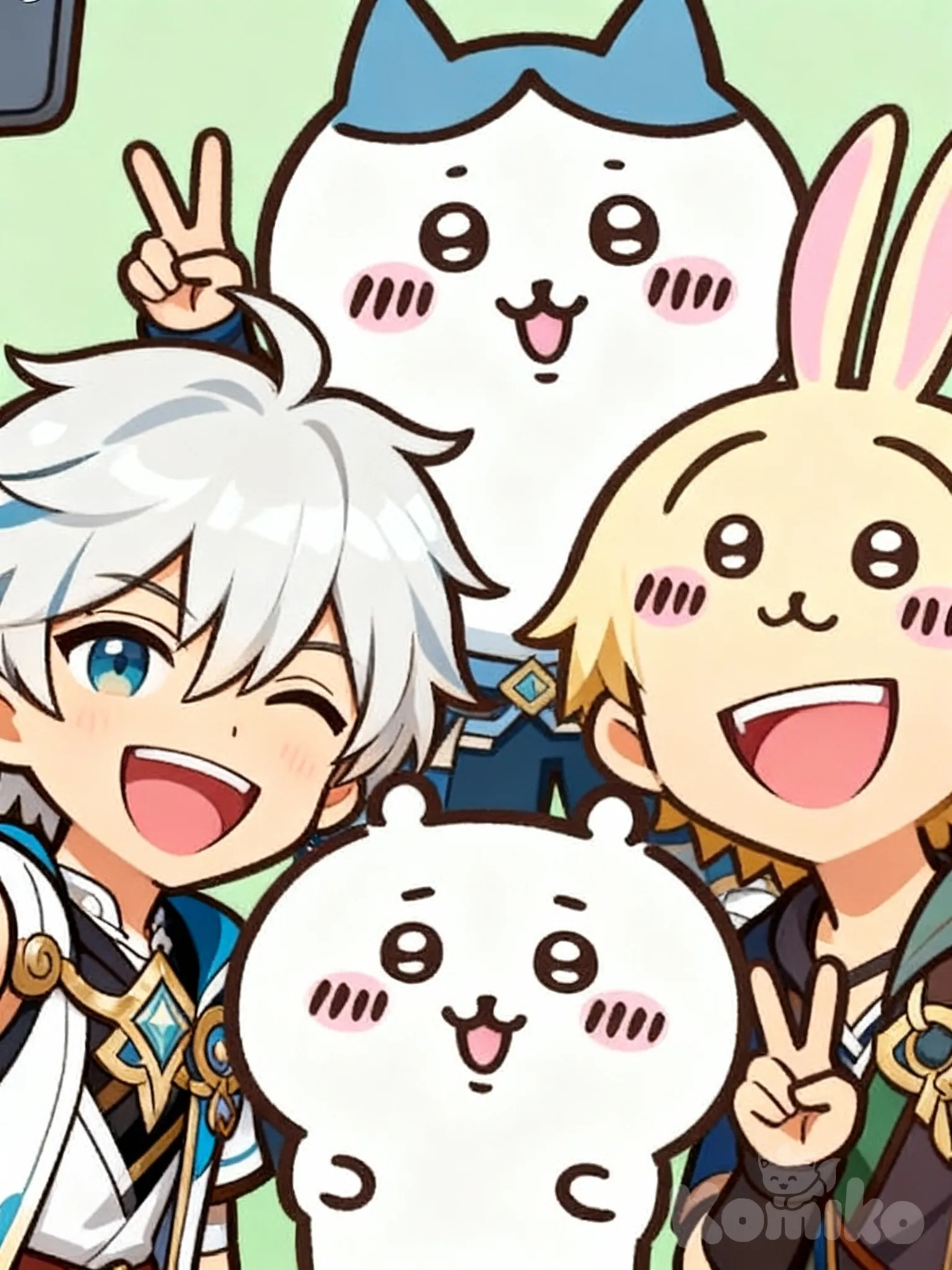 Genshin Impact, @Hachiware, @Chiikawa, @Usagi, selfie