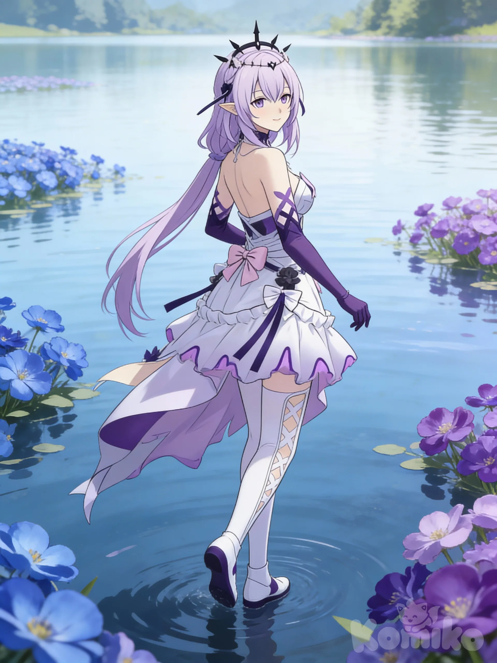 Castorice walking on the lake.