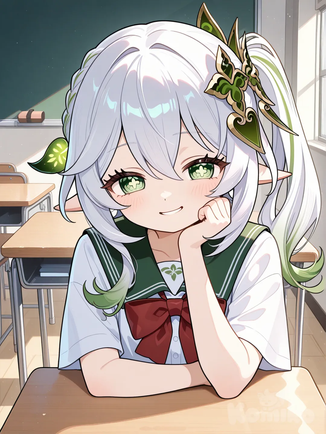 @Nahida_(Genshin_Impact), smirk, classroom