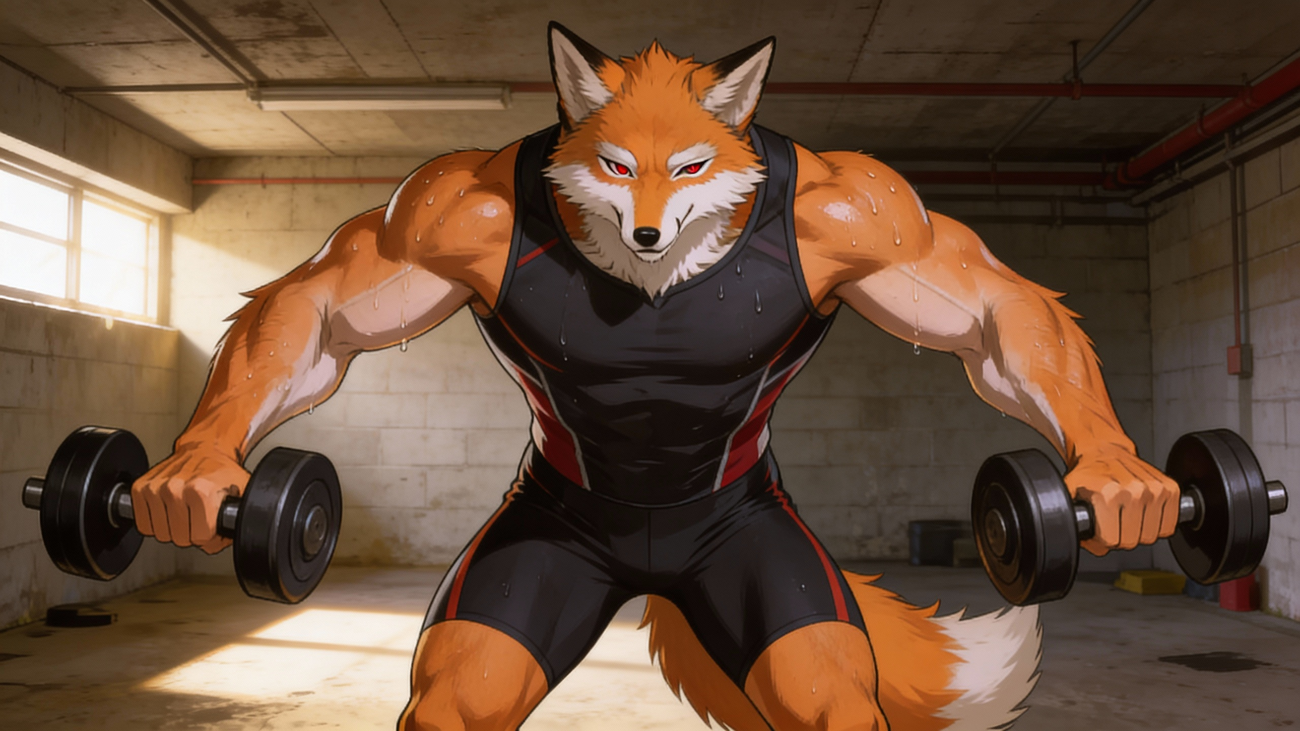 My OC in muscular training