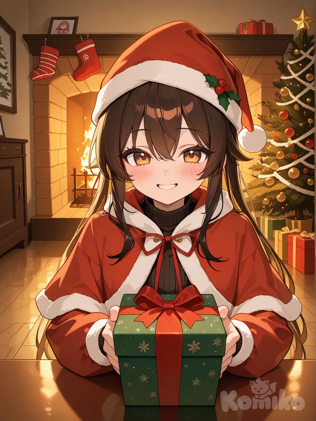 A girl enjoying chirstmas