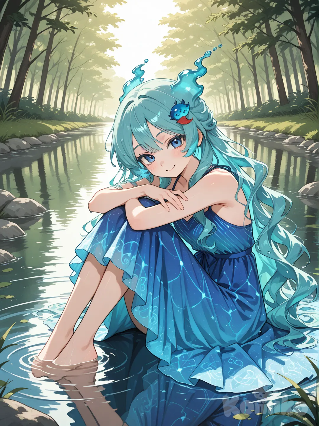 1girl River Spirit Friend

Grew up near a river or lake

Gentle, playful, reflective personality

Hair or clothing inspired by flowing water