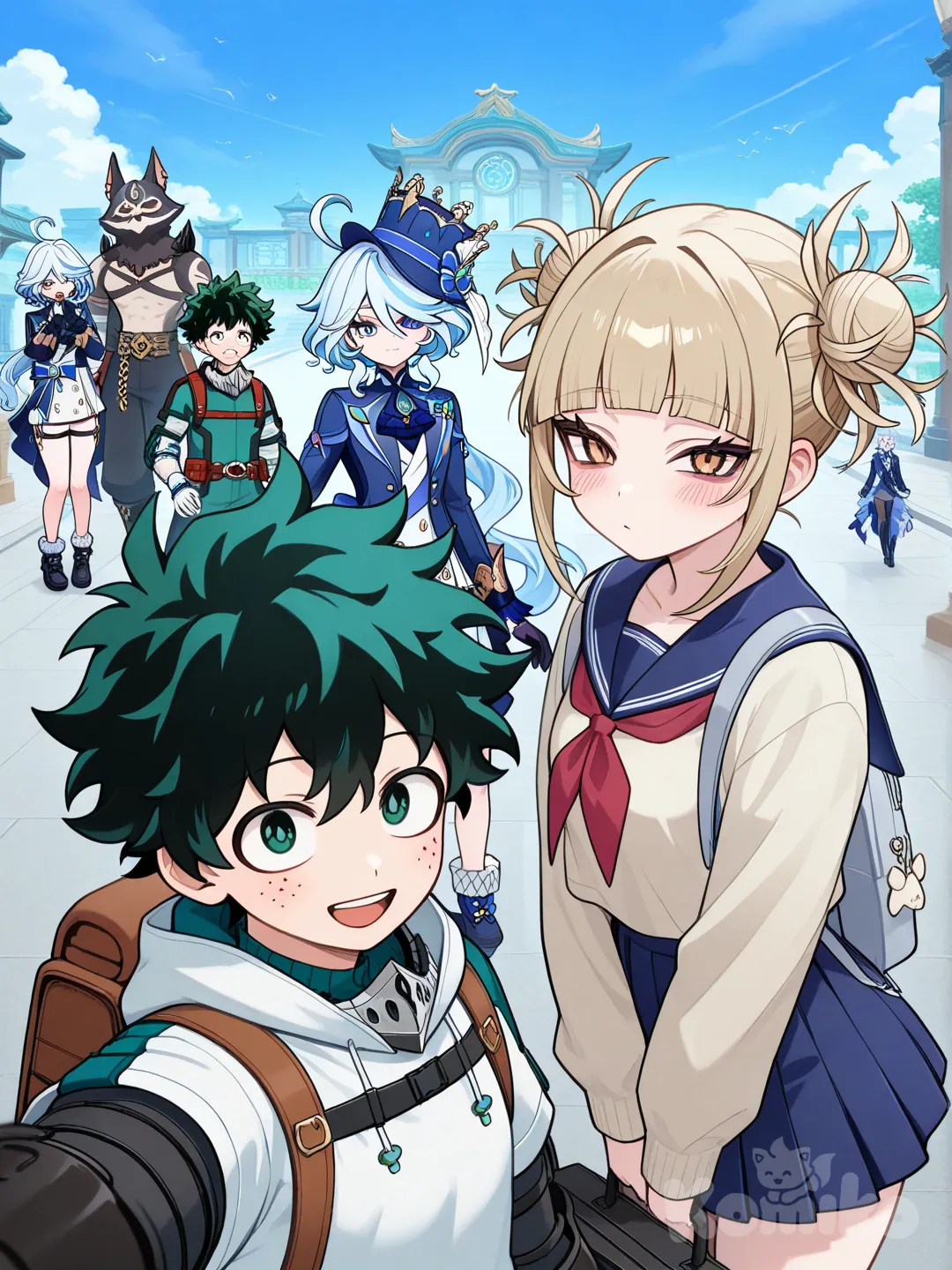 @Furina_(Genshin_Impact), @Ganyu_(Genshin_Impact), @Alastor_The_Radio_Demon, @Husk, @Midoriya_Izuku, @Toga_Himiko, @Hagakure_Tooru