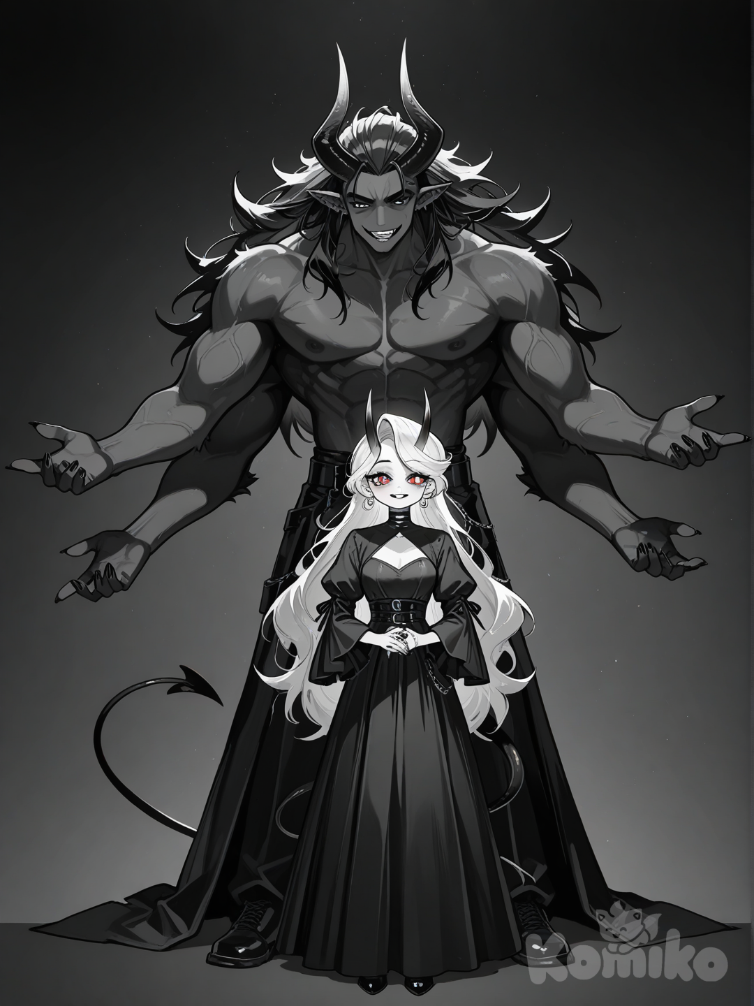 Demon Protector Arte IA: valley and her demon protector | KomikoAI