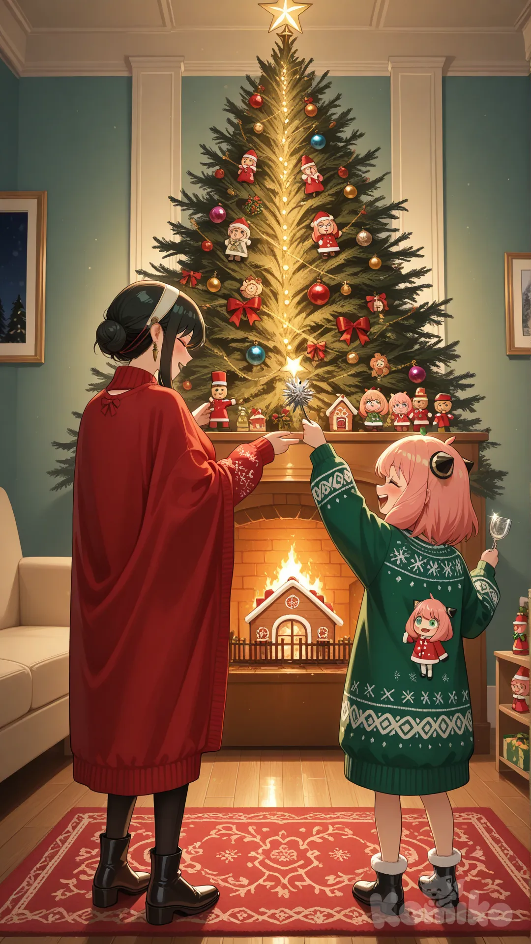 Christmas of mother and child